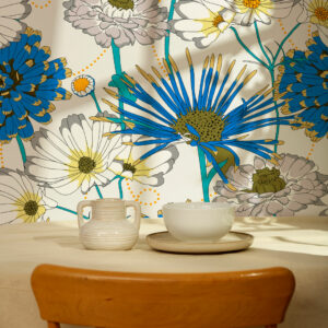 LALIE - Papier peint florilège blanc salle à manger