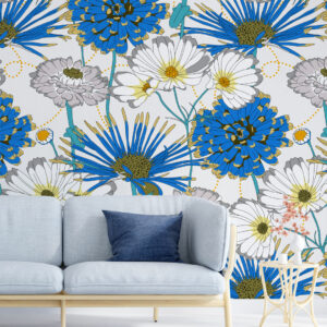 LALIE - Papier peint florilège blanc salon