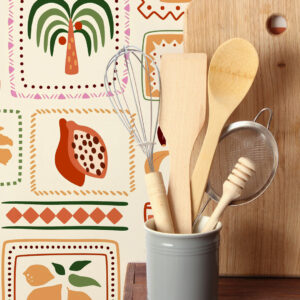 LAZARE - Papier peint cadres fruités cuisine 2