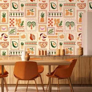 LAZARE - Papier peint cadres fruités cuisine