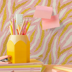 LEONTINE - Papier peint zébré fille bureau