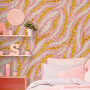 LEONTINE - Papier peint zébré fille chambre