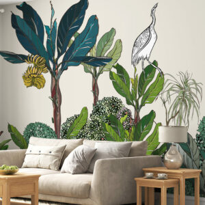 LIZA - Papier peint jungle tropicale et animaux salon 2