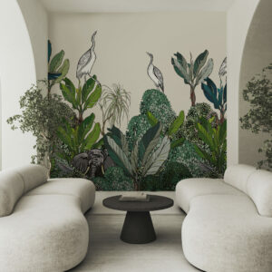 LIZA - Papier peint jungle tropicale et animaux salon