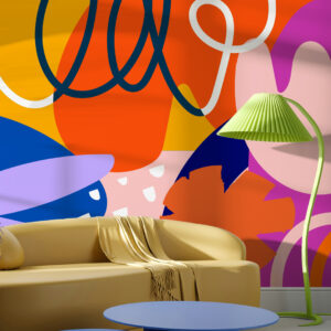 LORENZO - Papier peint panoramique abstrait coloré salon