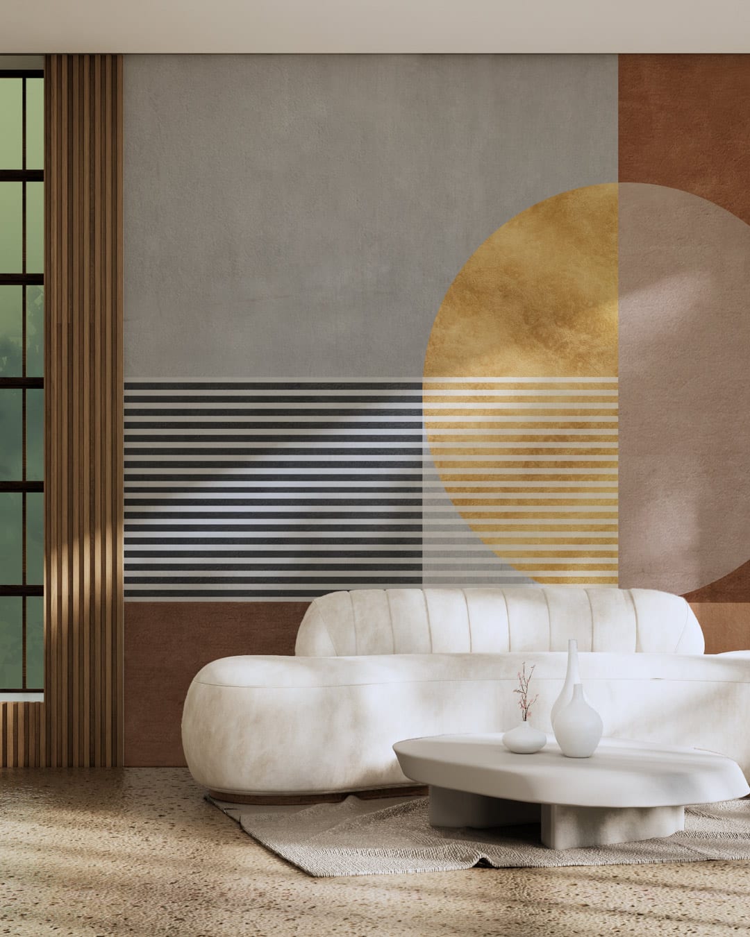 LUDIVINE - Papier peint panoramique art déco moderne salon