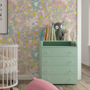 MAÏA - Papier peint liberty pop chambre bébé