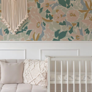 MARYLÈNE - Tapisserie liberty abstrait chambre bébé