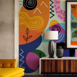 MATTIA - Papier peint style Picasso original coin détente