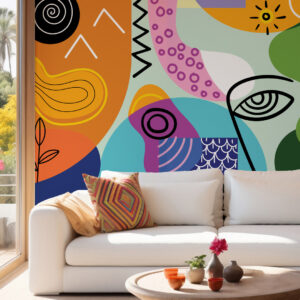 MATTIA - Papier peint style Picasso original salon