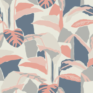 MAXINE - Tapisserie feuillage abstrait rose