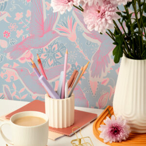 MELVINE - Papier peint oiseau fille bureau