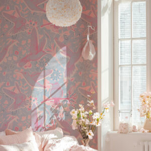 MELVINE - Papier peint oiseau fille chambre