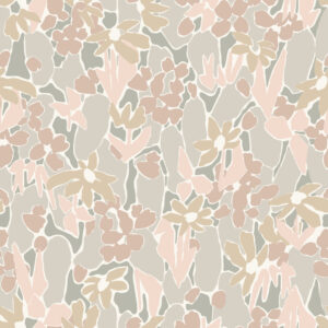 NINON - Papier peint imprimé fleuri discret