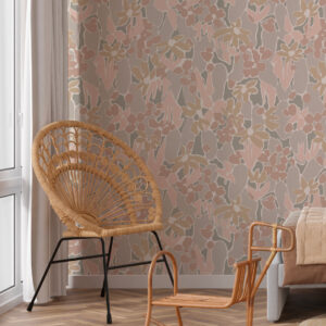 NINON - Papier peint imprimé fleuri discret coin lecture