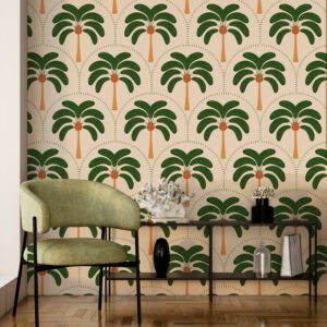 OLGA - Papier peint imprimé palmier coin détente