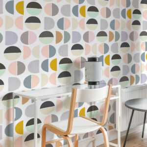 OLOF - Papier peint demi cercle scandinave bureau