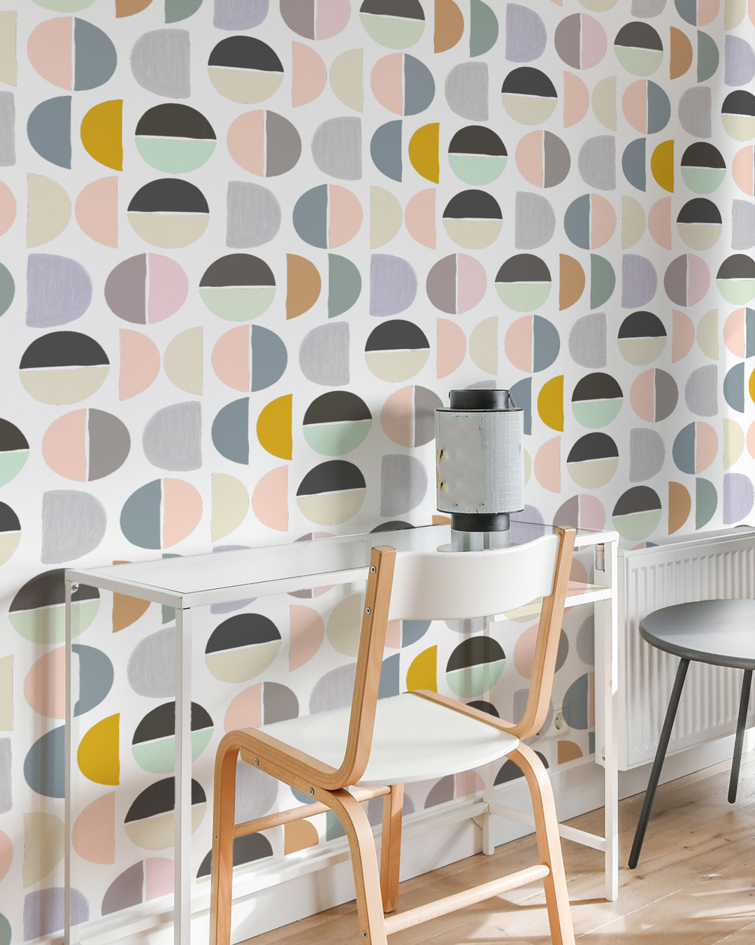 OLOF - Papier peint demi cercle scandinave bureau