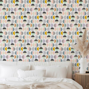OLOF - Papier peint demi cercle scandinave chambre