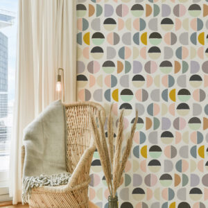 OLOF - Papier peint demi cercle scandinave coin détente