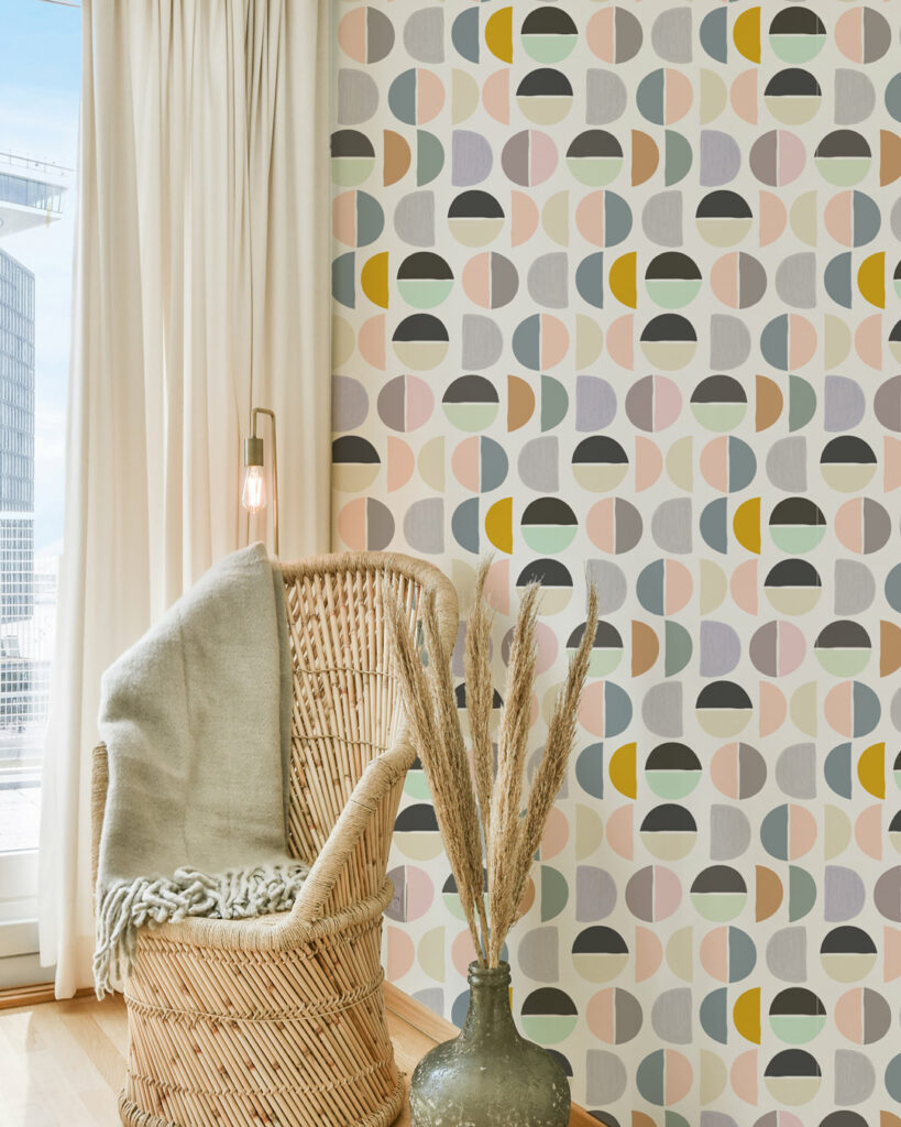 OLOF - Papier peint demi cercle scandinave coin détente