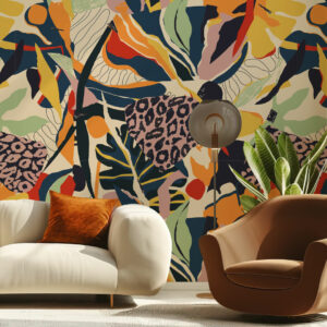 ROBERTO - Papier peint explosion de couleurs salon