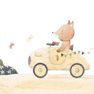 ROSELIN - Papier peint renard racing