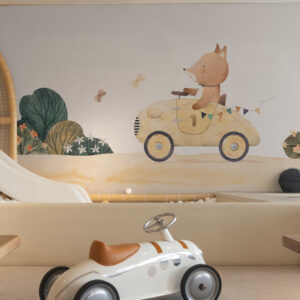 ROSELIN - Papier peint renard racing salle de jeux