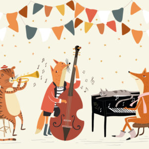 SCARLETT - Papier peint animaux jazzy