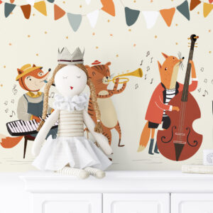 SCARLETT - Papier peint animaux jazzy chambre fille