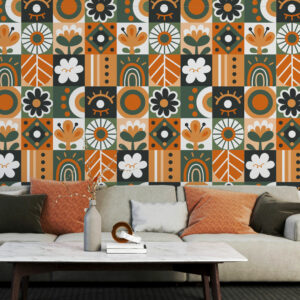 SIGRID - Papier peint nature graphique scandinave salon