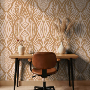 SOULEYMANE - Papier peint ethnique bicolore marron bureau