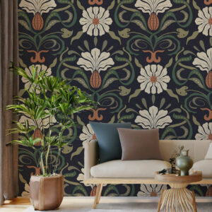 TITOUAN - Papier peint ornement floral coin détente