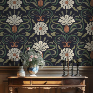 TITOUAN - Papier peint ornement floral entrée