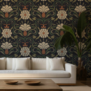 TITOUAN - Papier peint ornement floral salon