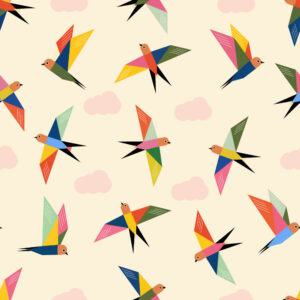 WILLOW - Papier peint oiseaux origami