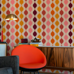 YAËLLE - Papier peint groovy ondulé coin détente