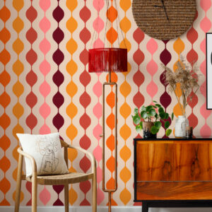 YAËLLE - Papier peint groovy ondulé entrée