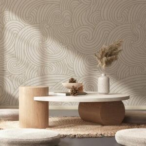 ANDREW - Papier peint entrelacs beige entrée