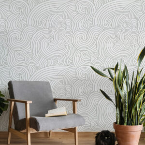 ANDREW - Papier peint entrelacs gris coin détente