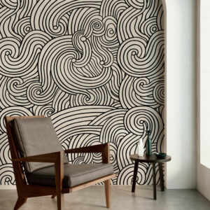 ANDREW.- Papier peint entrelacs noir coin détente