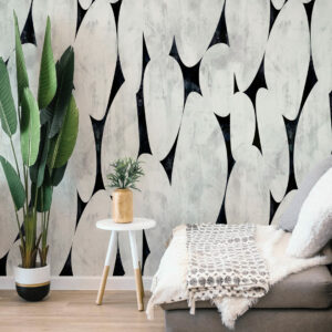 JENNY - Papier peint galet noir et blanc coin détente