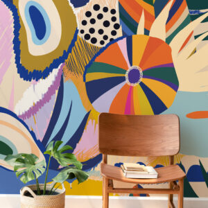 MAELLE - papier peint parasol abstrait entrée