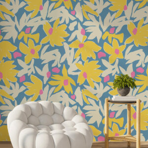 NEREA - Papier peint fleuri marguerite coin détente