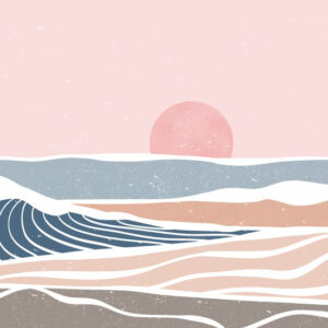 NIL - Papier peint panoramique vague minimaliste