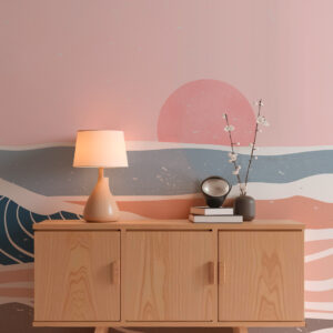 NIL - Papier peint panoramique vague minimaliste entrée