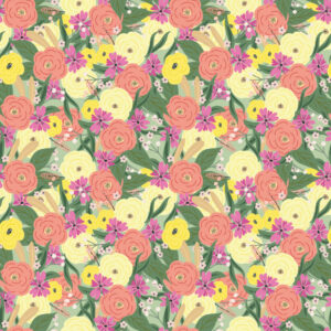 ORIANE - Papier peint fleuri acidulé