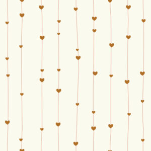 ALICIA - Papier peint fine rayure et coeurs