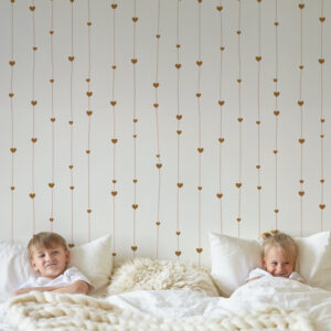 ALICIA - Papier peint fine rayure et cœurs