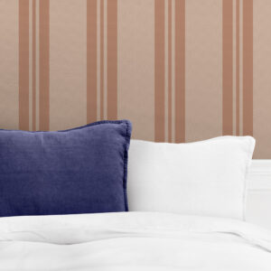 FIDELE - Papier peint rayures et petits chevrons chambre